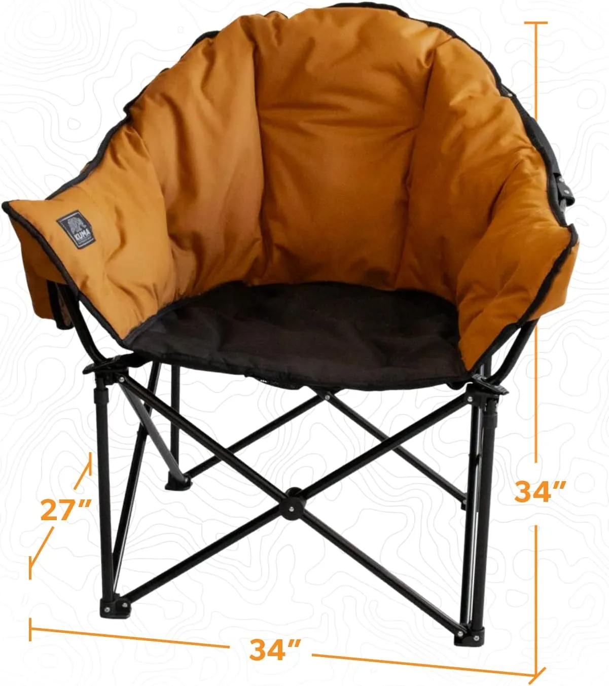 Kuma Outdoor Gear Lazy Bear Chair with Carry Bag, Ultimate Portable Luxury Outdoor Chair for Camping, Glamping, Sports & Outdoor Adventures (Sierra/Black)