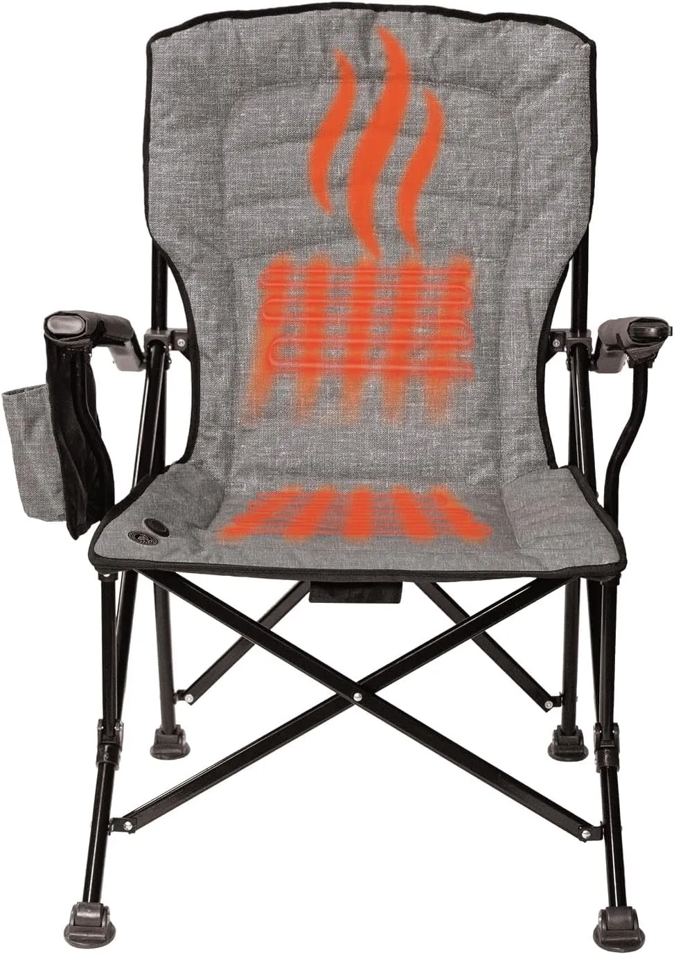 Kuma Outdoor Gear Switchback Heated Chair with Carry Bag, Ultimate Portable Luxury Heated Outdoor Chair for Camping, Glamping, Sports & Outdoor Adventures (Heather Grey)