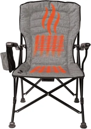 Kuma Outdoor Gear Switchback Heated Chair with Carry Bag, Ultimate Portable Luxury Heated Outdoor Chair for Camping, Glamping, Sports & Outdoor Adventures (Heather Grey)