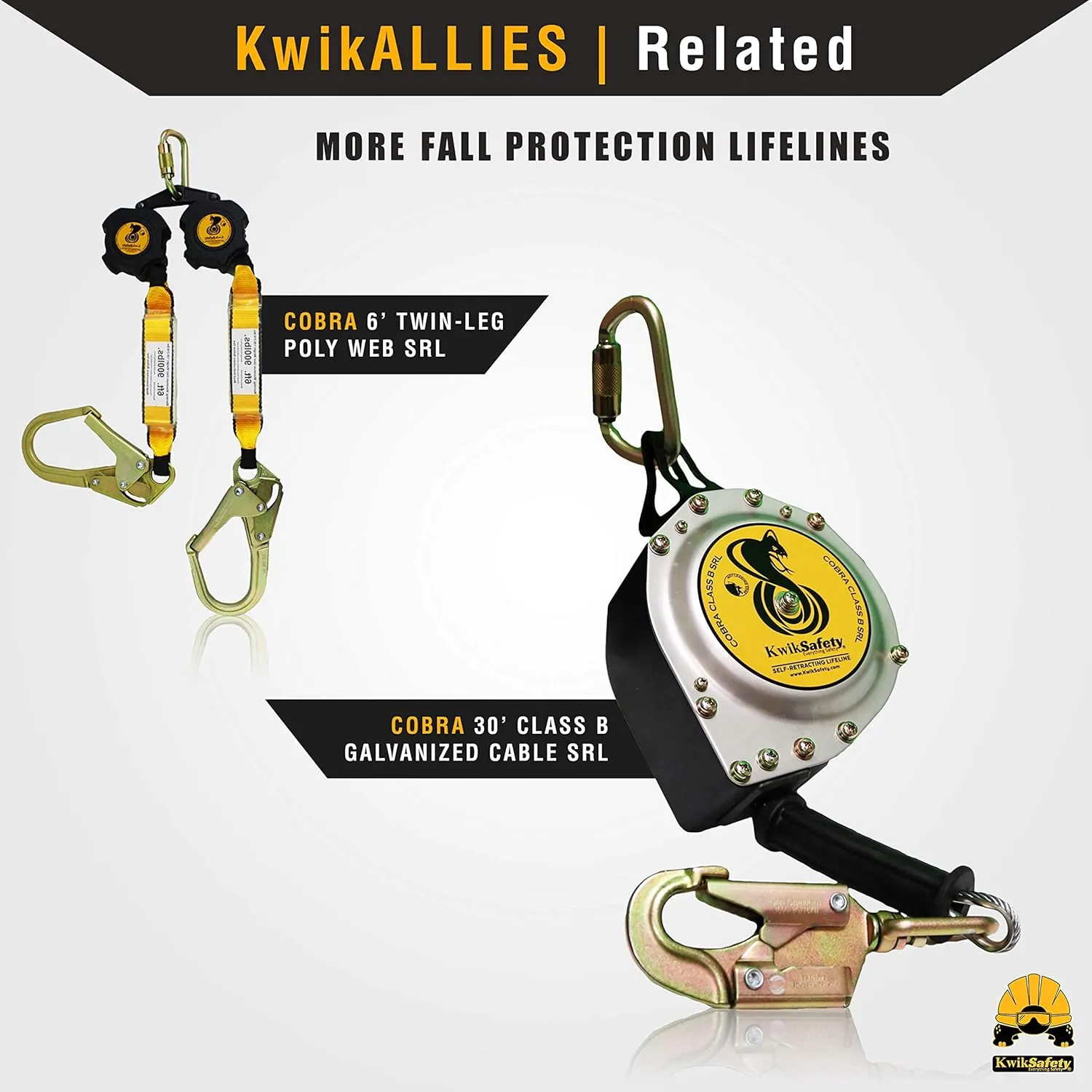KwikSafety - Charlotte, NC - Tsunami [Premium Braided Rope] Vertical Lifeline ANSI OSHA Rope Grab Snap Hook Shock Absorber Fall Protection Line Kit Restraint System Roofing Safety Equipment / 50 FT.