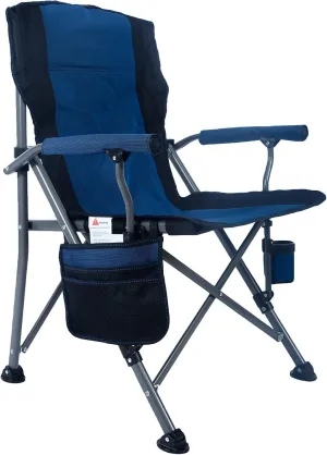 Lamberia Camping Chair for Adults, Heavy Duty 330lbs Capacity Folding Chairs for Outdoor, 600D Oxford Mesh High Back Camping Chairs with Arm Rest Cup Holder and Portable Carrying Bag(Blue)