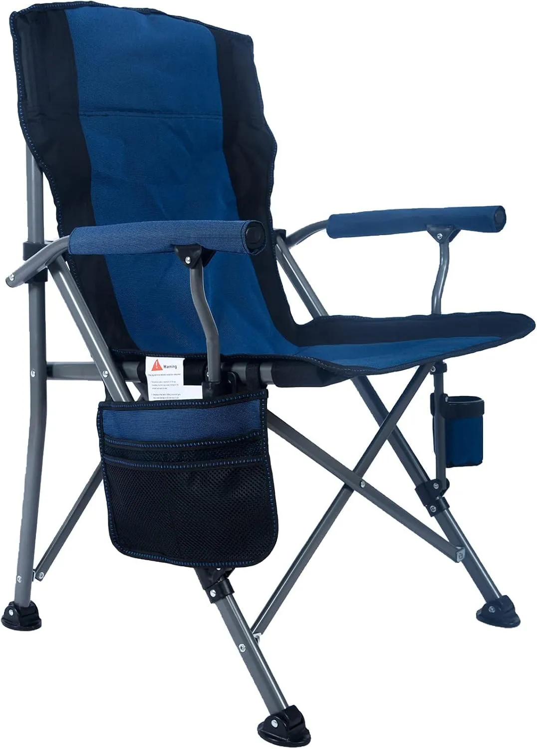 Lamberia Camping Chair for Adults, Heavy Duty 330lbs Capacity Folding Chairs for Outdoor, 600D Oxford Mesh High Back Camping Chairs with Arm Rest Cup Holder and Portable Carrying Bag(Blue)