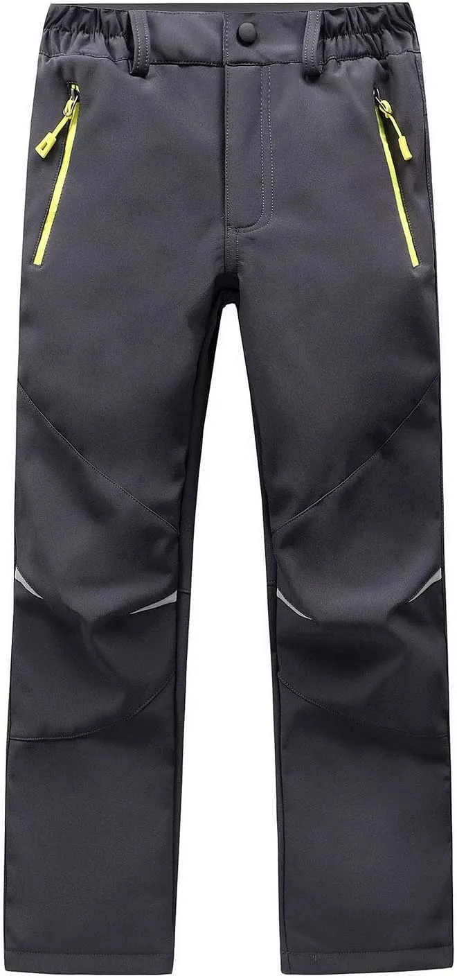 LANBAOSI Kids Boys Girls Waterproof Outdoor Hiking Pants Warm Fleece Lined