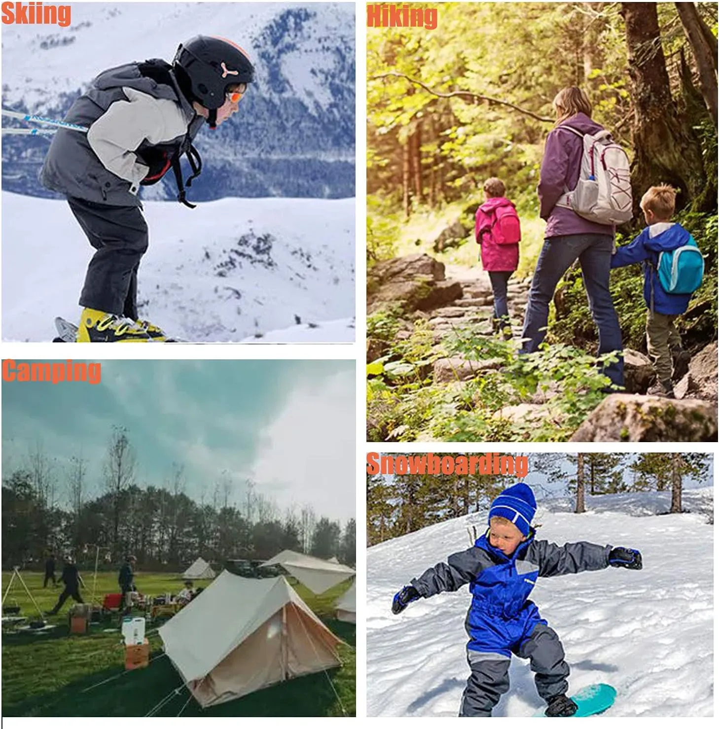 LANBAOSI Kids Boys Girls Waterproof Outdoor Hiking Pants Warm Fleece Lined