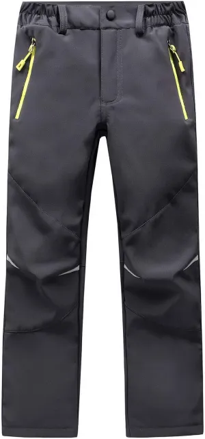 LANBAOSI Kids Boys Girls Waterproof Outdoor Hiking Pants Warm Fleece Lined