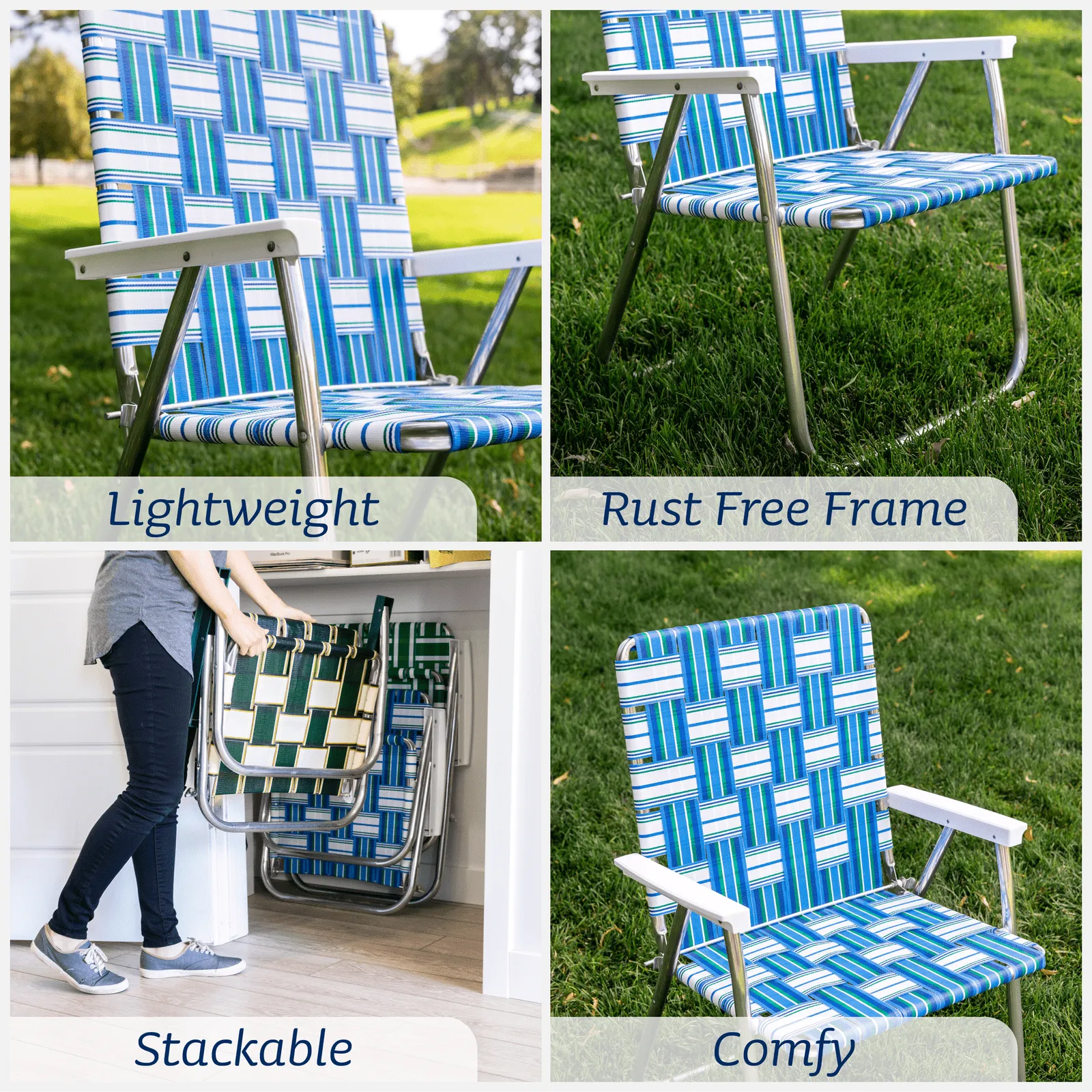 Lawn Chair USA Black & Gold Classic Chair