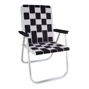 Lawn Chair USA Black & White Classic Chair with Black Arms