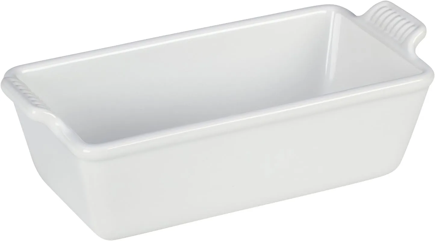 Le Creuset Stoneware Heritage Loaf Pan, 9" x 5" x 3" (1.5 qt.), White