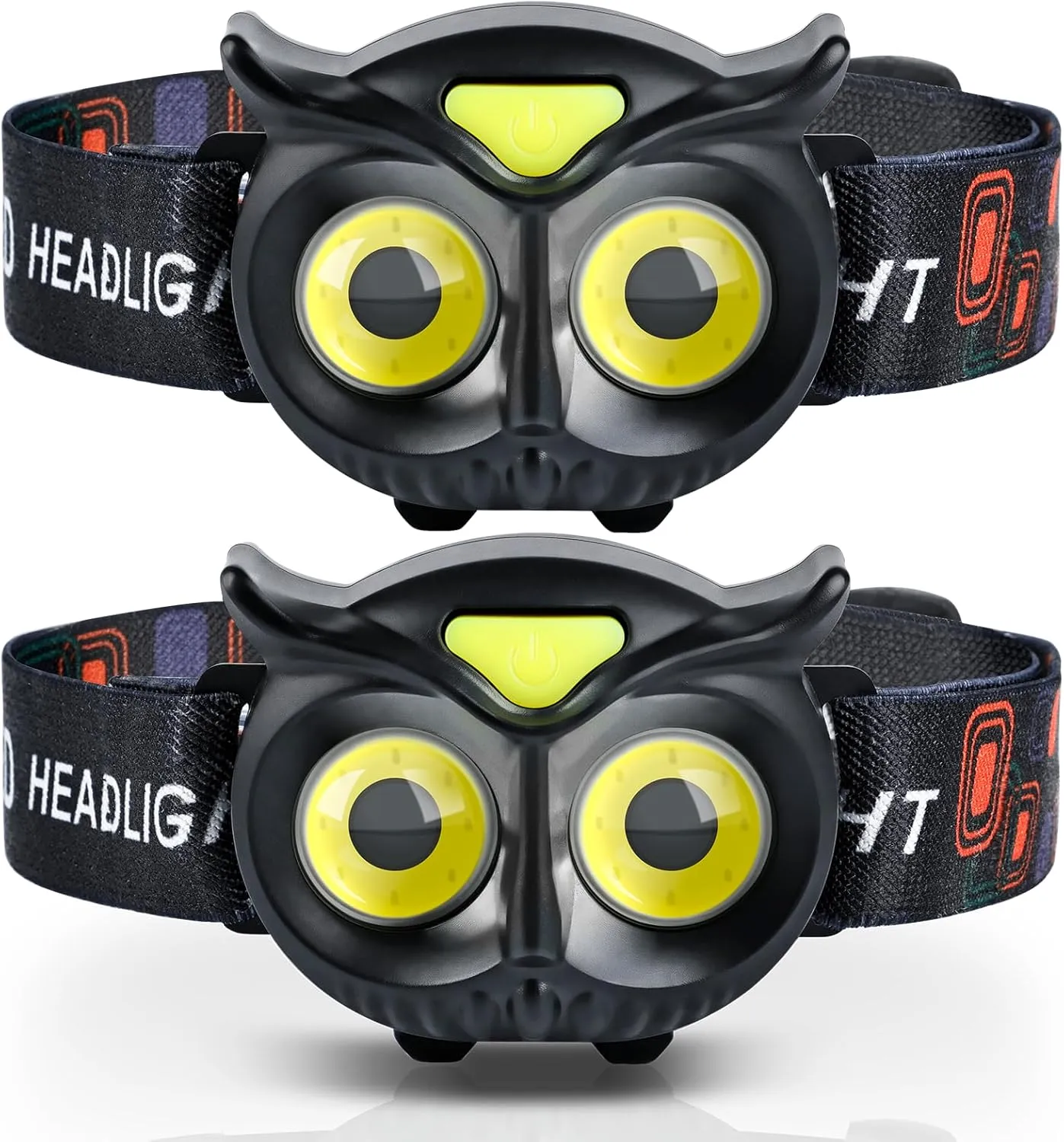 LED Headlamp, 2Pack COB Flashlight Headlamp for Adults, Battery Powered Lightweight Headlight - Ideal Gift for Camping, Birthday, Halloween, Christmas, New Year