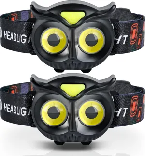 LED Headlamp, 2Pack COB Flashlight Headlamp for Adults, Battery Powered Lightweight Headlight - Ideal Gift for Camping, Birthday, Halloween, Christmas, New Year