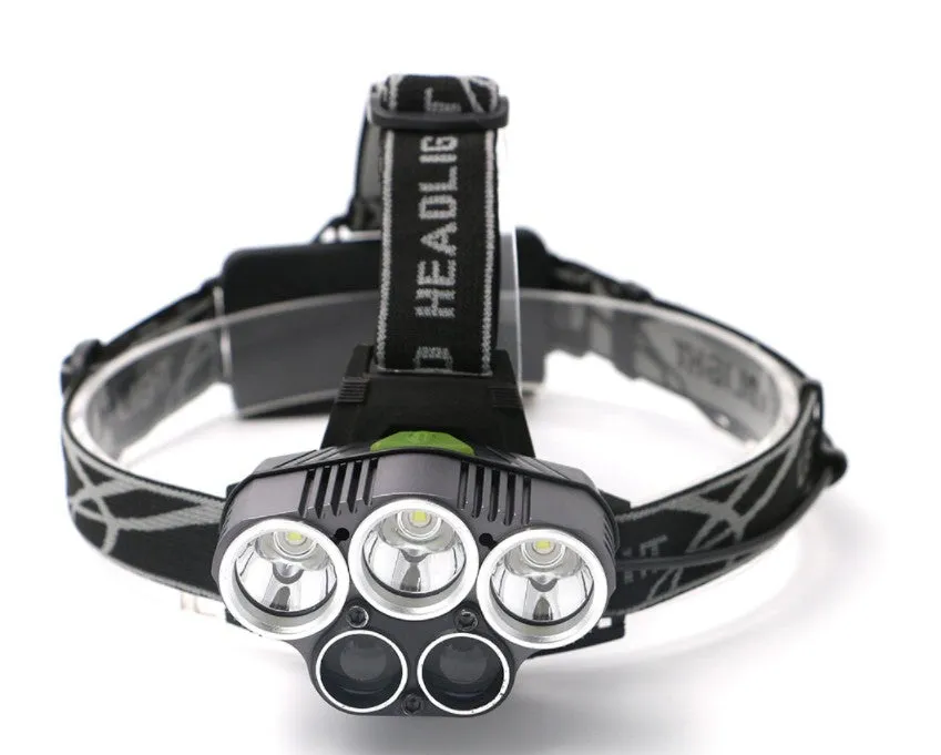 LED Headlamp 5 CREE XM-L T6 15000 lumens LED USB