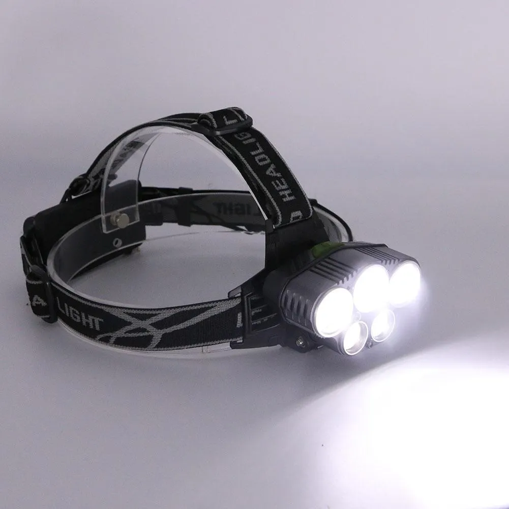 LED Headlamp 5 CREE XM-L T6 15000 lumens LED USB