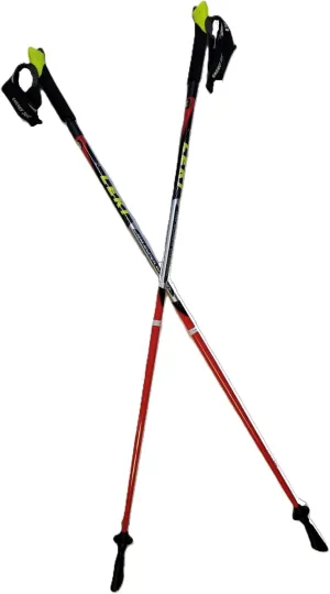 LEKI Nordic Walking Speed Pacer Vario Ultra Lightweight Carbon Poles Red 105cm