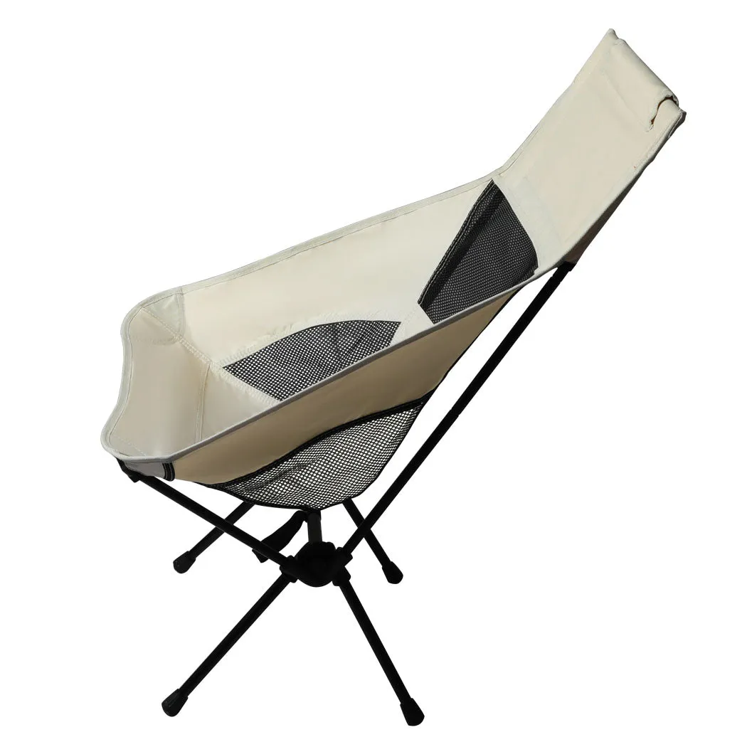 Levede Camping Chair Folding Outdoor Large Beige-SA_Metro