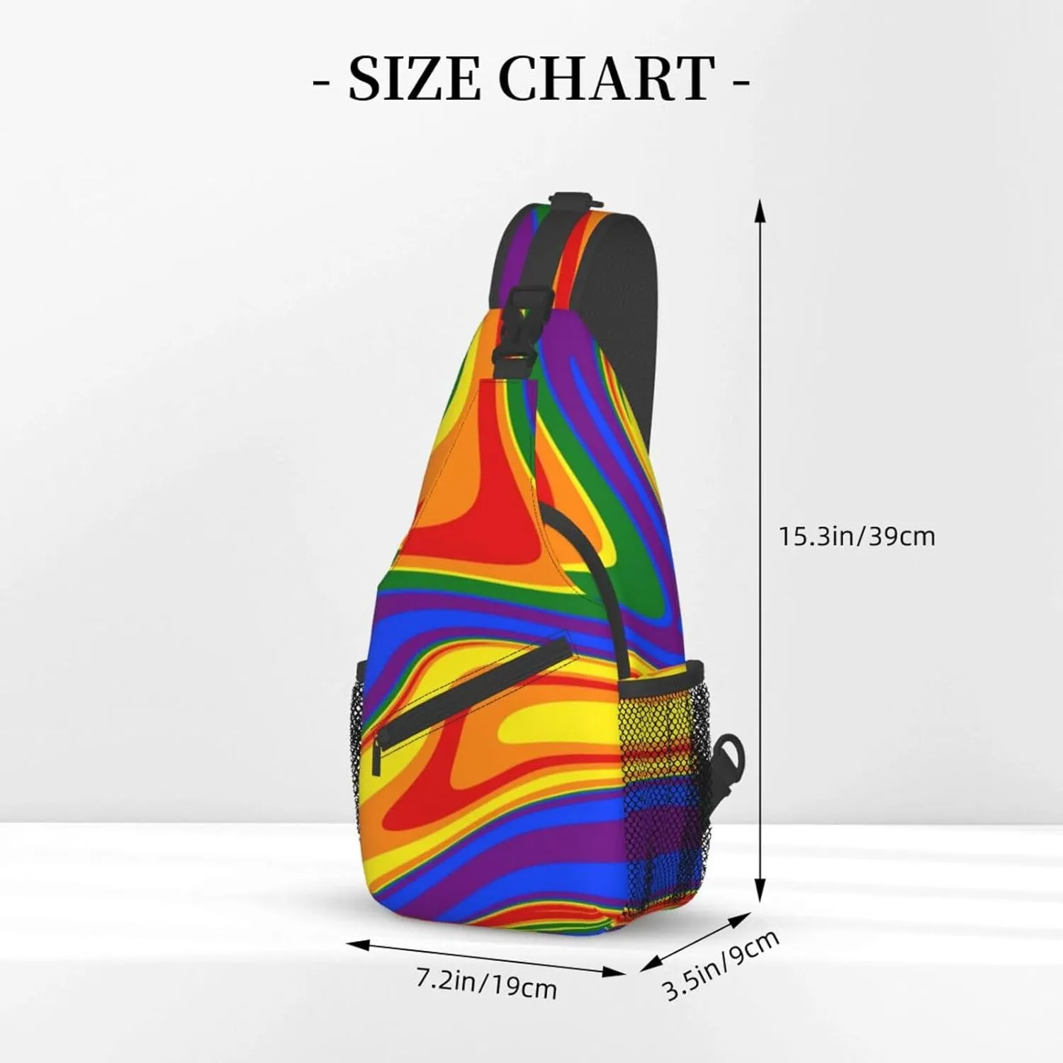 LGBT Pride Flag Sling Backpack,Casual Crossbody Shoulder Backpack Adjustable Sling Bag Chest Daypack for Men Women