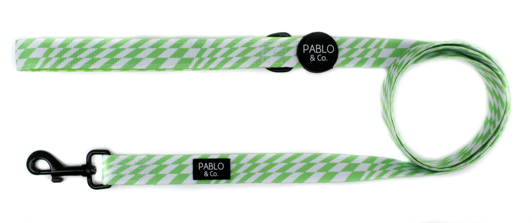 Lime Check Check Dog Leash