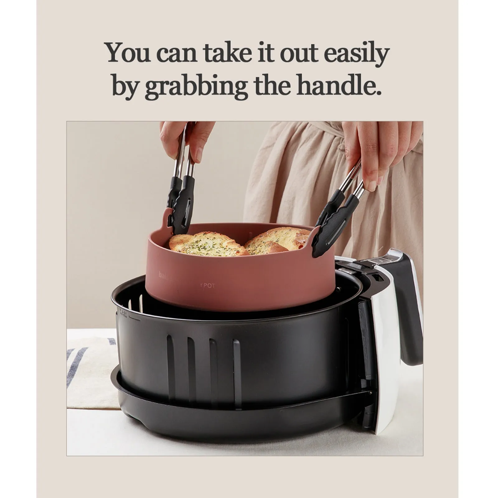 Limited stock Pot Reusable Silicone Top-choice Brown Airfryer Nontoxic Small Nonstick