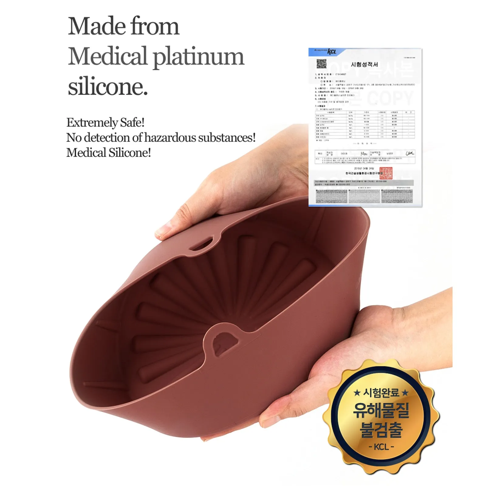 Limited stock Pot Reusable Silicone Top-choice Brown Airfryer Nontoxic Small Nonstick