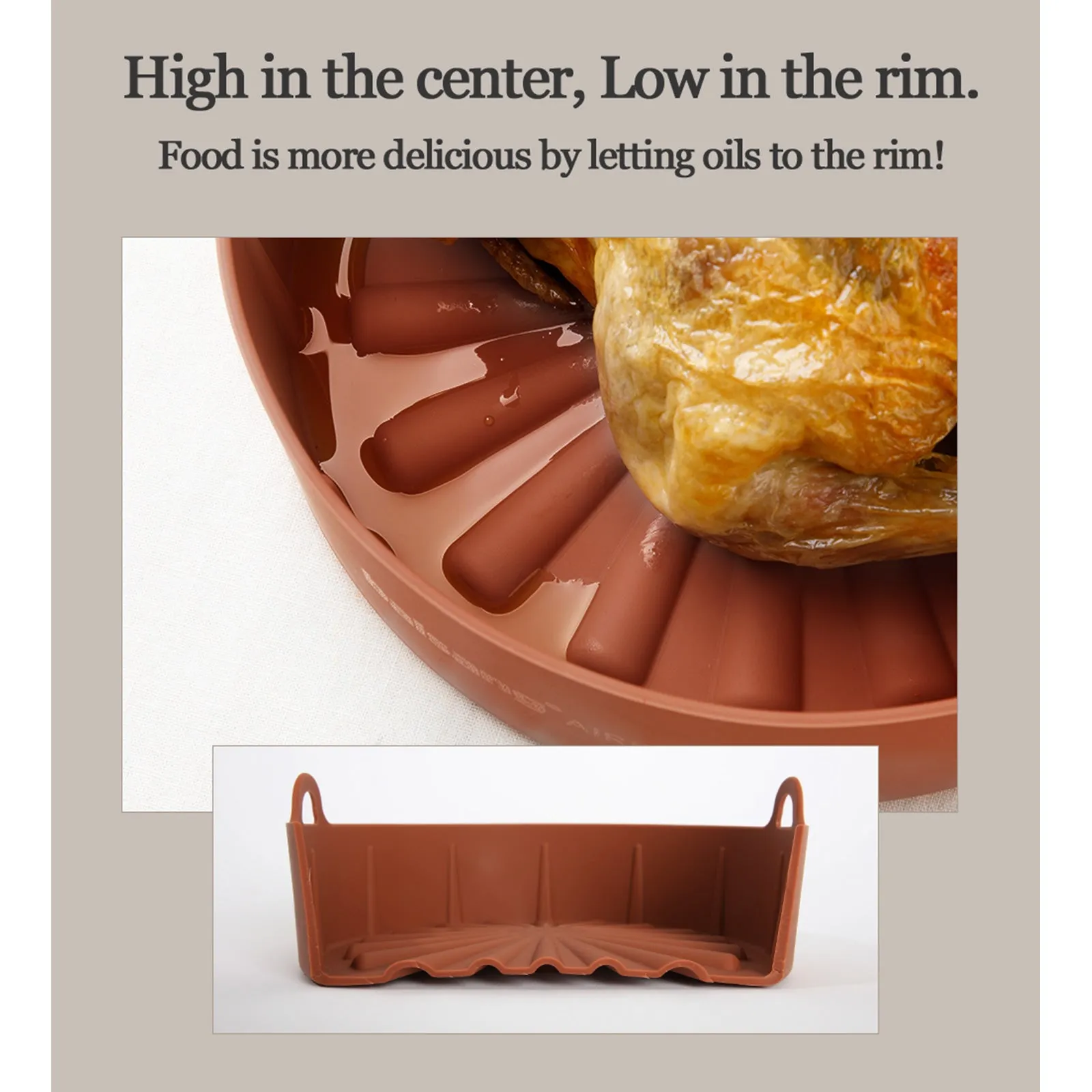 Limited stock Pot Reusable Silicone Top-choice Brown Airfryer Nontoxic Small Nonstick