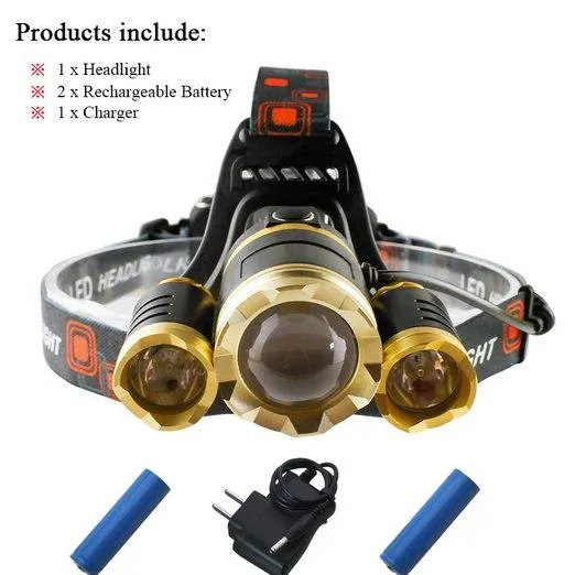 linternas frontales cabeza led headlamp cree xml 3t6 head lamp waterproof lights headlight 18650 battery head torch flashlight