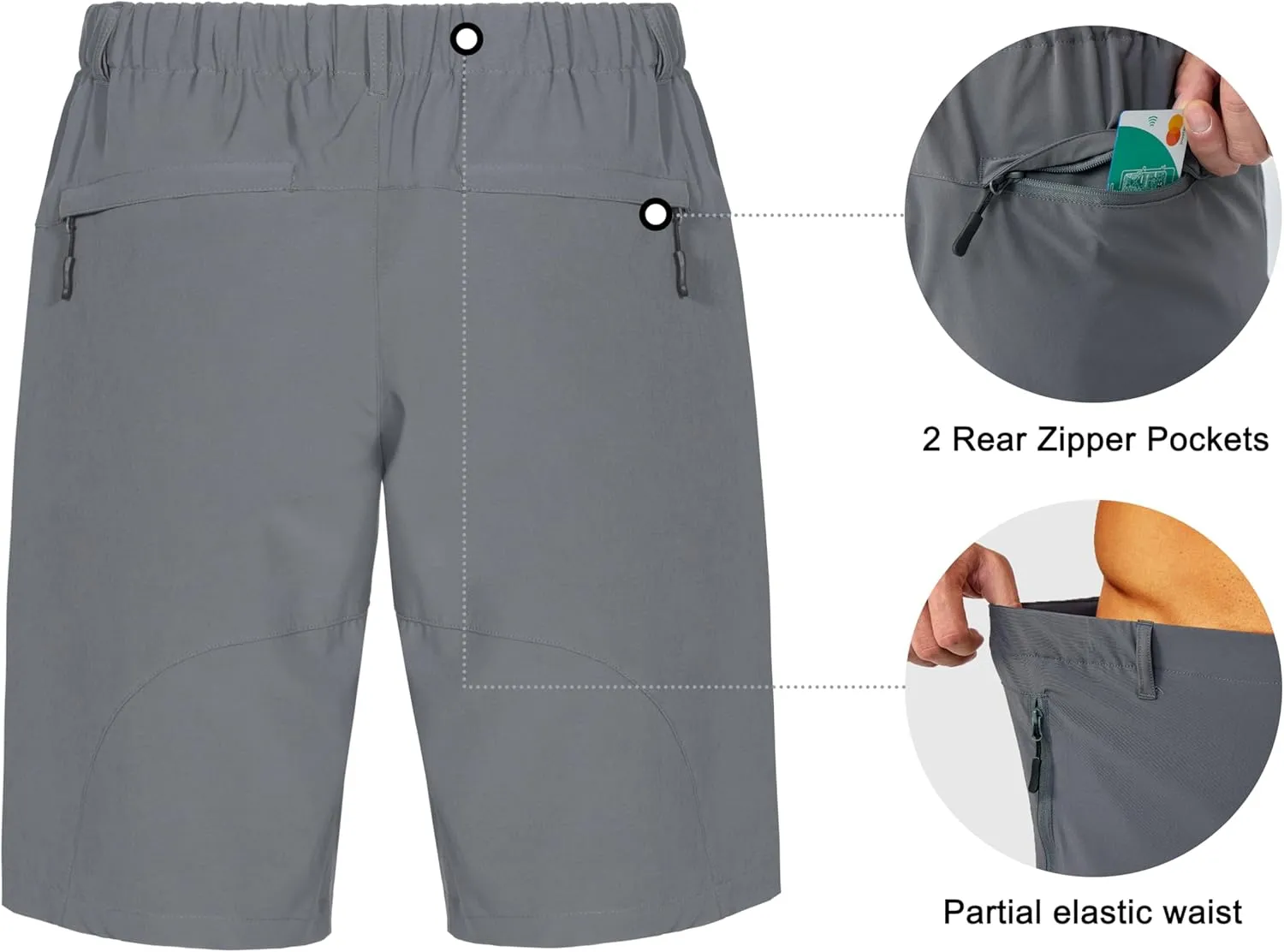 Little Donkey Andy Men's Stretch Quick Dry Cargo Shorts for Hiking, Camping, Travel