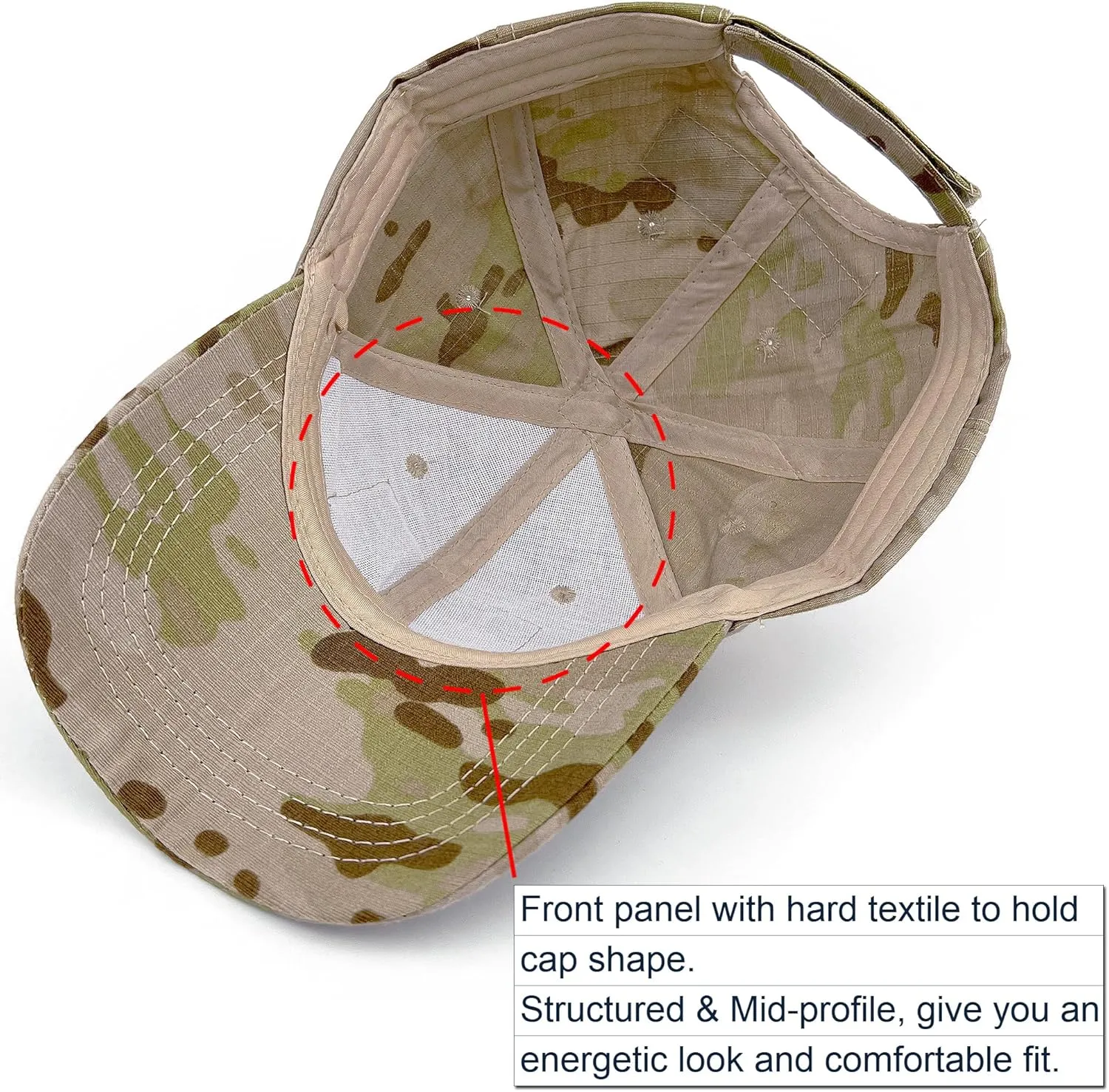 Loneshark Tactical Military Mens Camo Baseball Hat with American Flag Skull Patch Patriotic Operator Camouflage Cap for Women