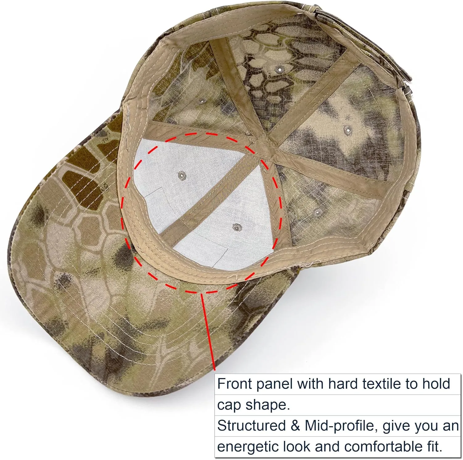Loneshark Tactical Military Mens Camo Baseball Hat with American Flag Skull Patch Patriotic Operator Camouflage Cap for Women