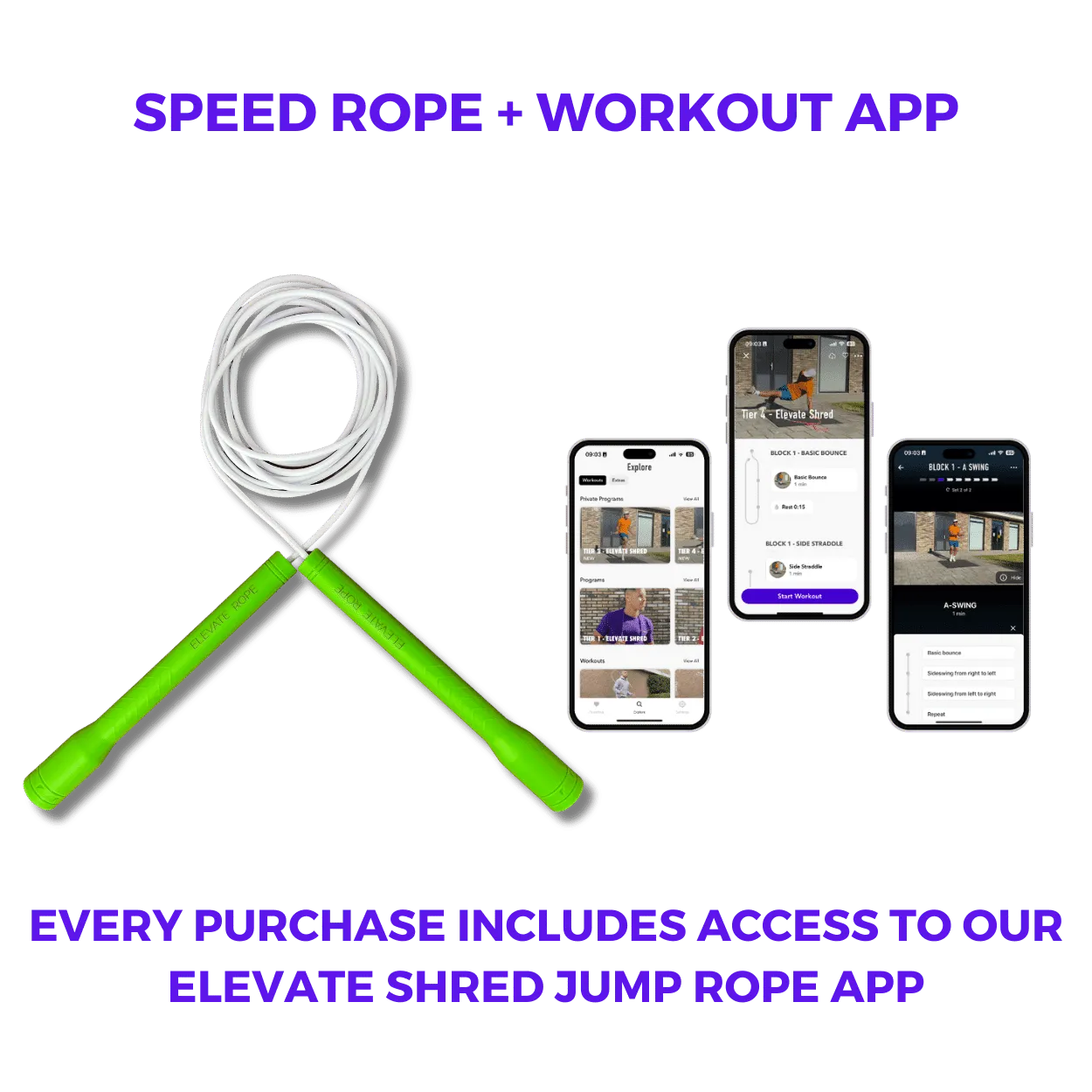 Long Handle Jump Rope (Green Leaf)