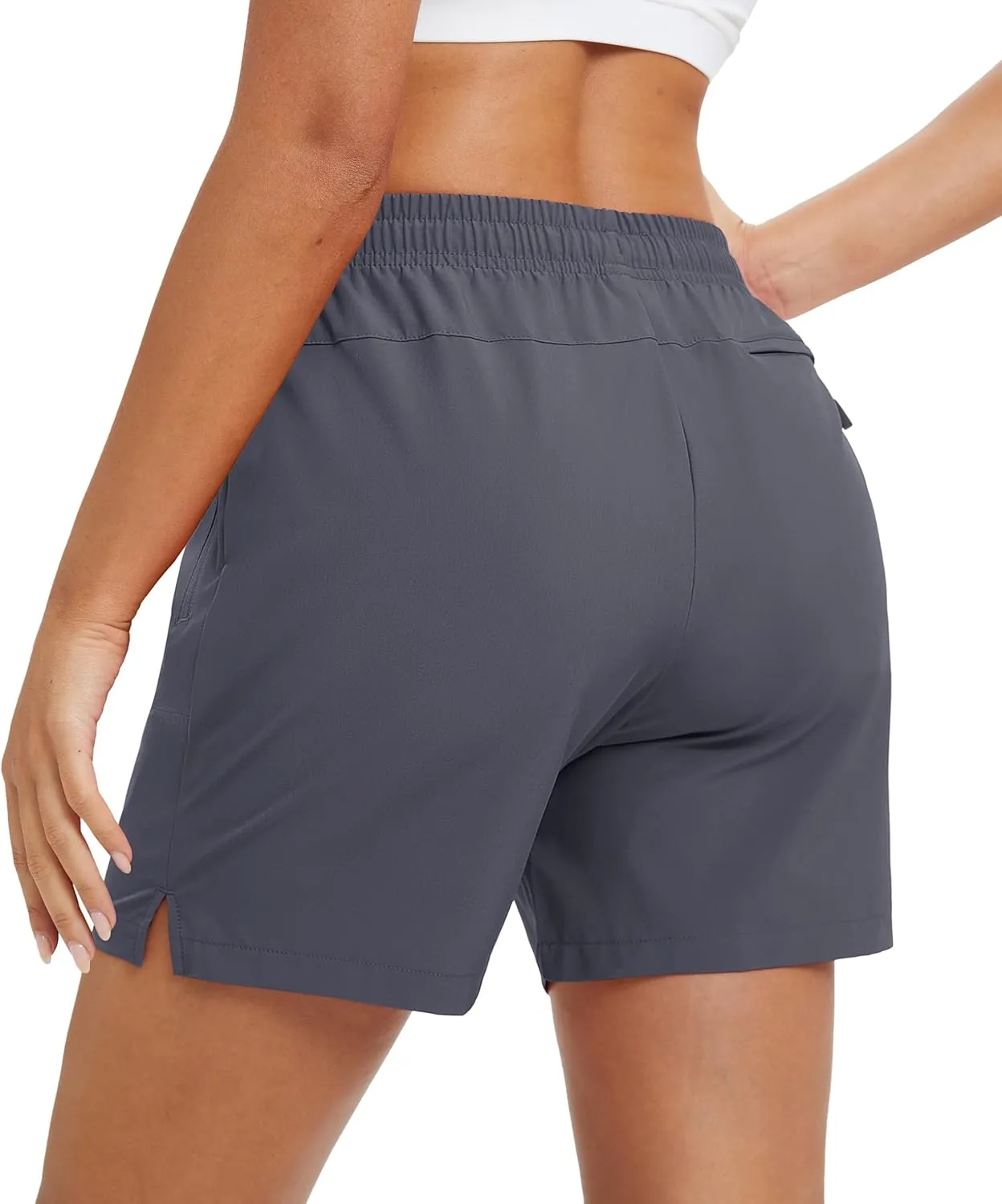 MAGCOMSEN Women's 5" Hiking Shorts UPF 50  Quick Dry Lightweight Athletic Running Golf Summer Casual Shorts with Pockets