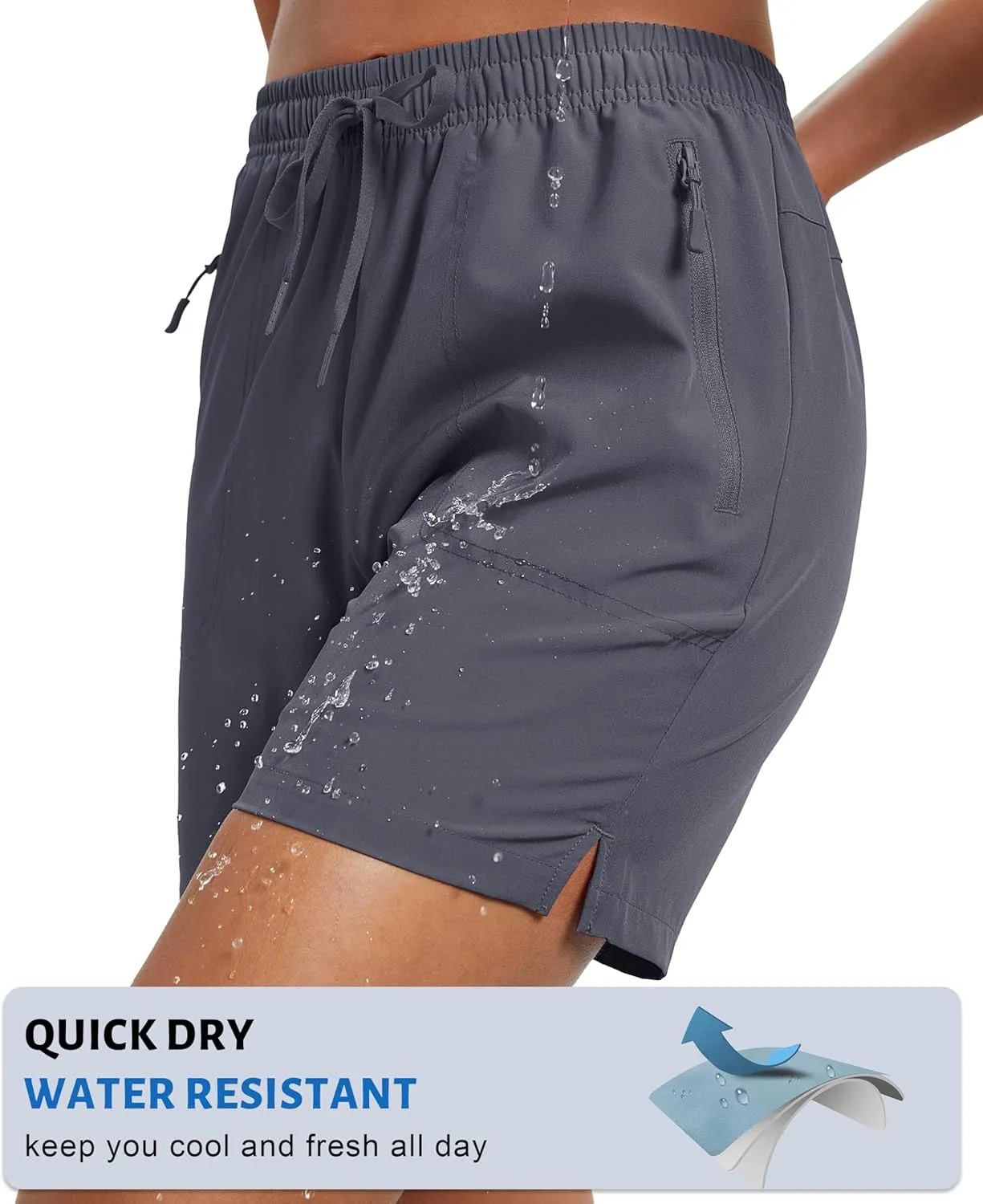 MAGCOMSEN Women's 5" Hiking Shorts UPF 50  Quick Dry Lightweight Athletic Running Golf Summer Casual Shorts with Pockets