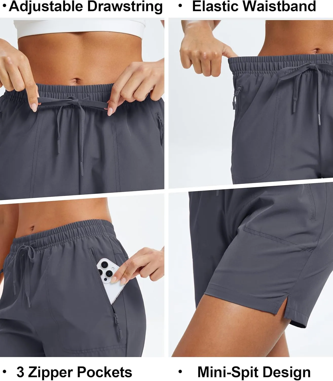 MAGCOMSEN Women's 5" Hiking Shorts UPF 50  Quick Dry Lightweight Athletic Running Golf Summer Casual Shorts with Pockets