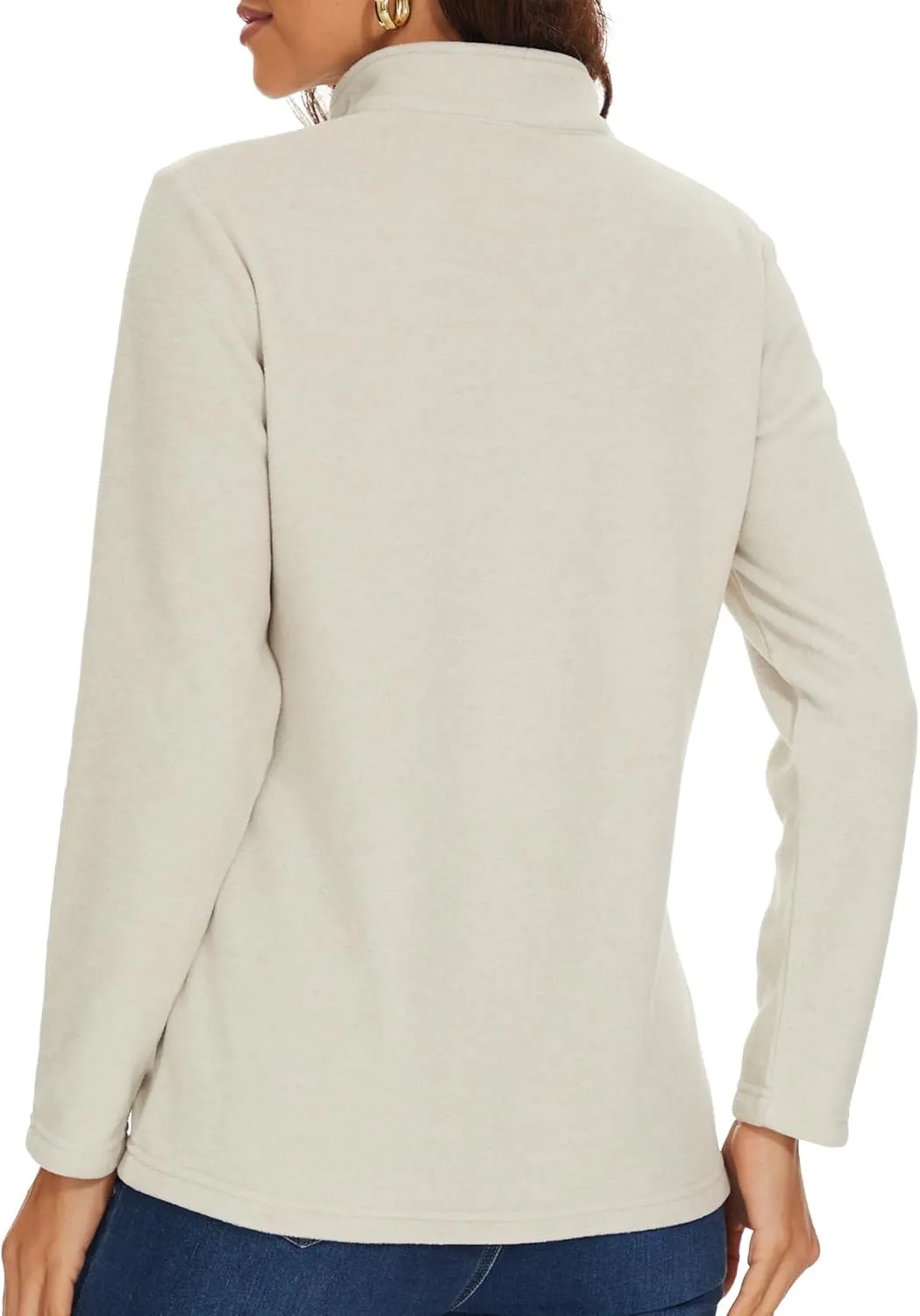 MAGCOMSEN Womens Quarter Zip Pullover Polar Fleece Jacket Soft Lightweight Sweatshirts Long Sleeve Warm Tops