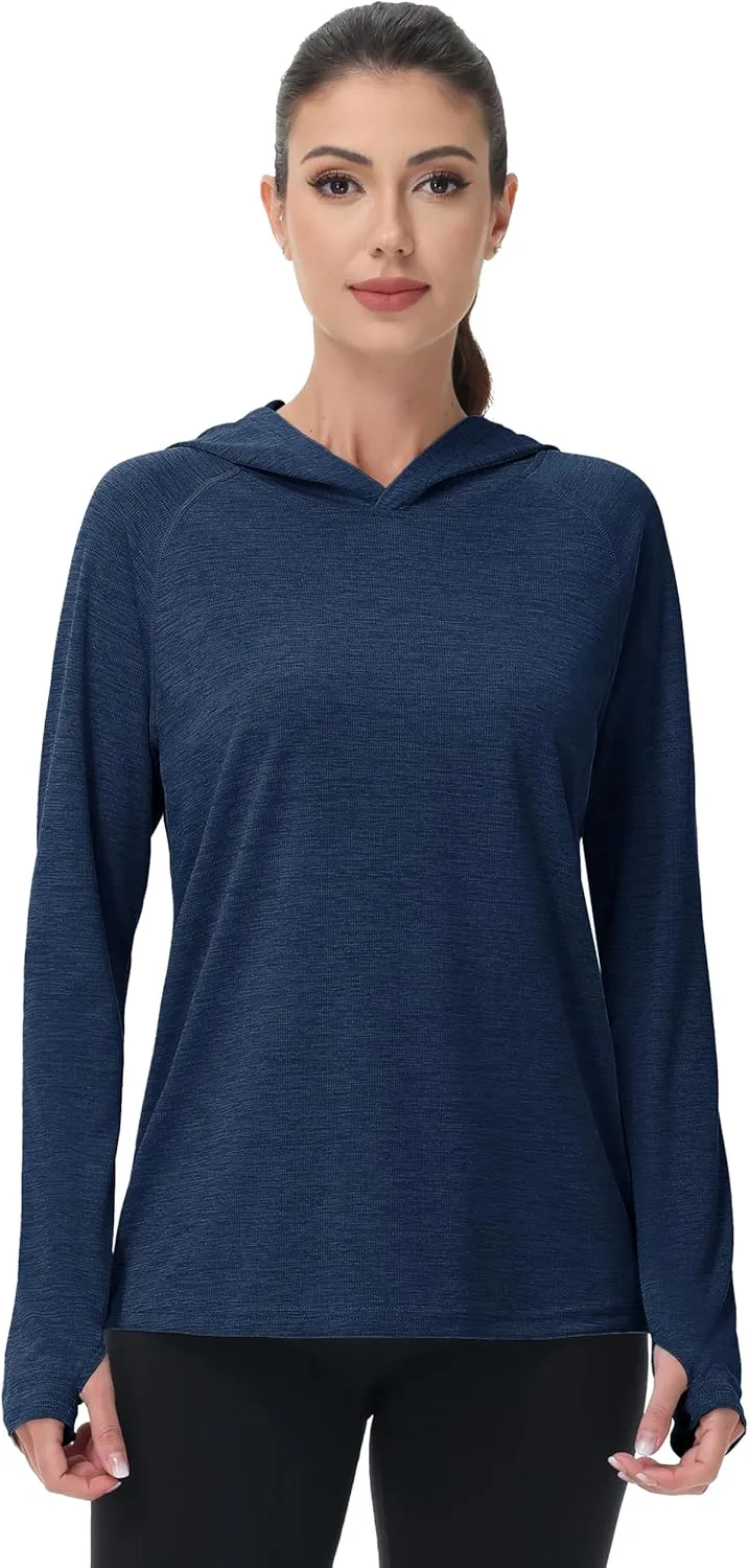 MAGCOMSEN Women's Sun Protection Hoodie Shirts UPF 50  Long Sleeve Top Quick Dry Lightweight for Hiking Athletic