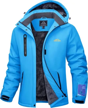 MAGCOMSEN Women's Winter Coats Waterproof Insulated Snow Ski Jacket Hood Fleece Lined Warm Mountain Snowboarding Windbreaker
