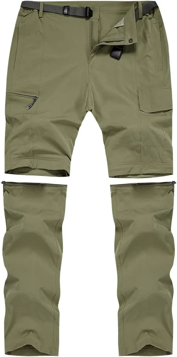 MANSDOUR Men's Hiking Pants Convertible Quick Dry Lightweight Zip-Off Outdoor Travel Camping Fishing Pants