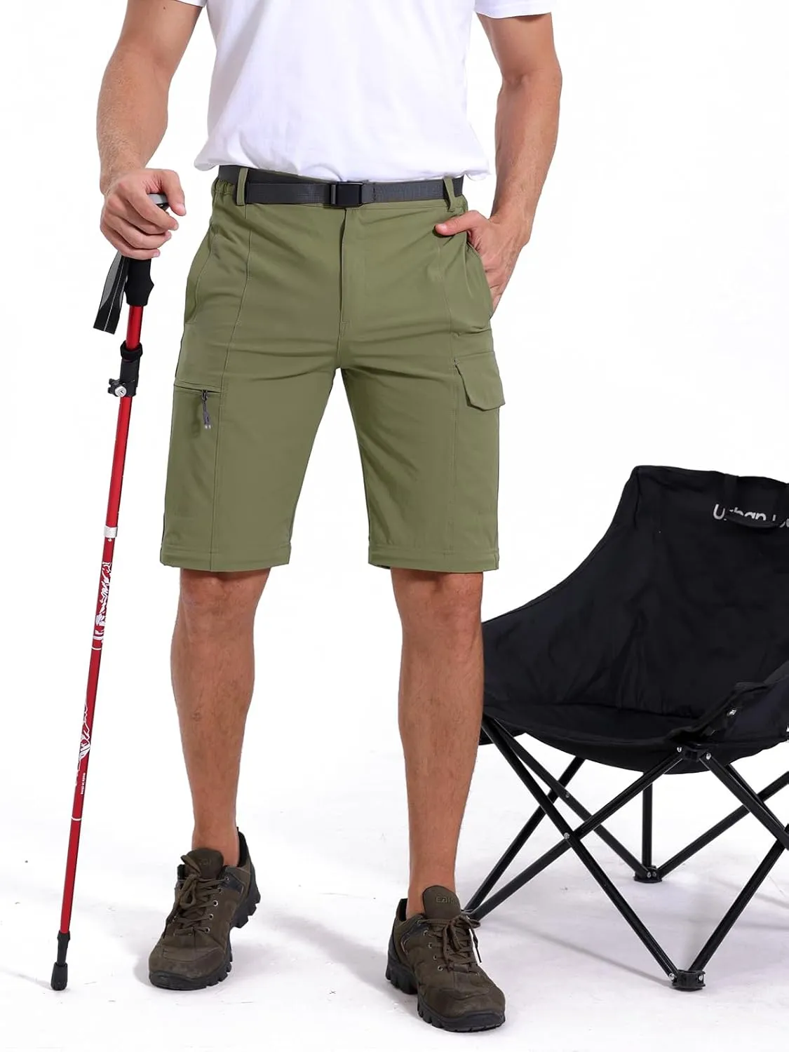 MANSDOUR Men's Hiking Pants Convertible Quick Dry Lightweight Zip-Off Outdoor Travel Camping Fishing Pants