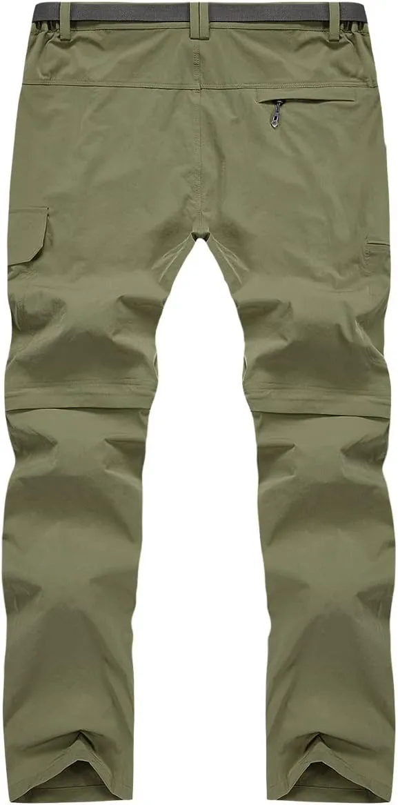 MANSDOUR Men's Hiking Pants Convertible Quick Dry Lightweight Zip-Off Outdoor Travel Camping Fishing Pants