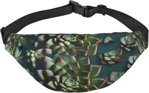 Many Succulents Men'S And Women'S Waist Pack, Crossbody Bag With Adjustable Belt For Running, Traveling, Sports, Hiking