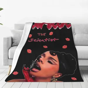 Mariah The Music Scientist Fleece Throw Blanket Flannel Air Conditioning Quilt for Couch Camping Travel 60"x50"