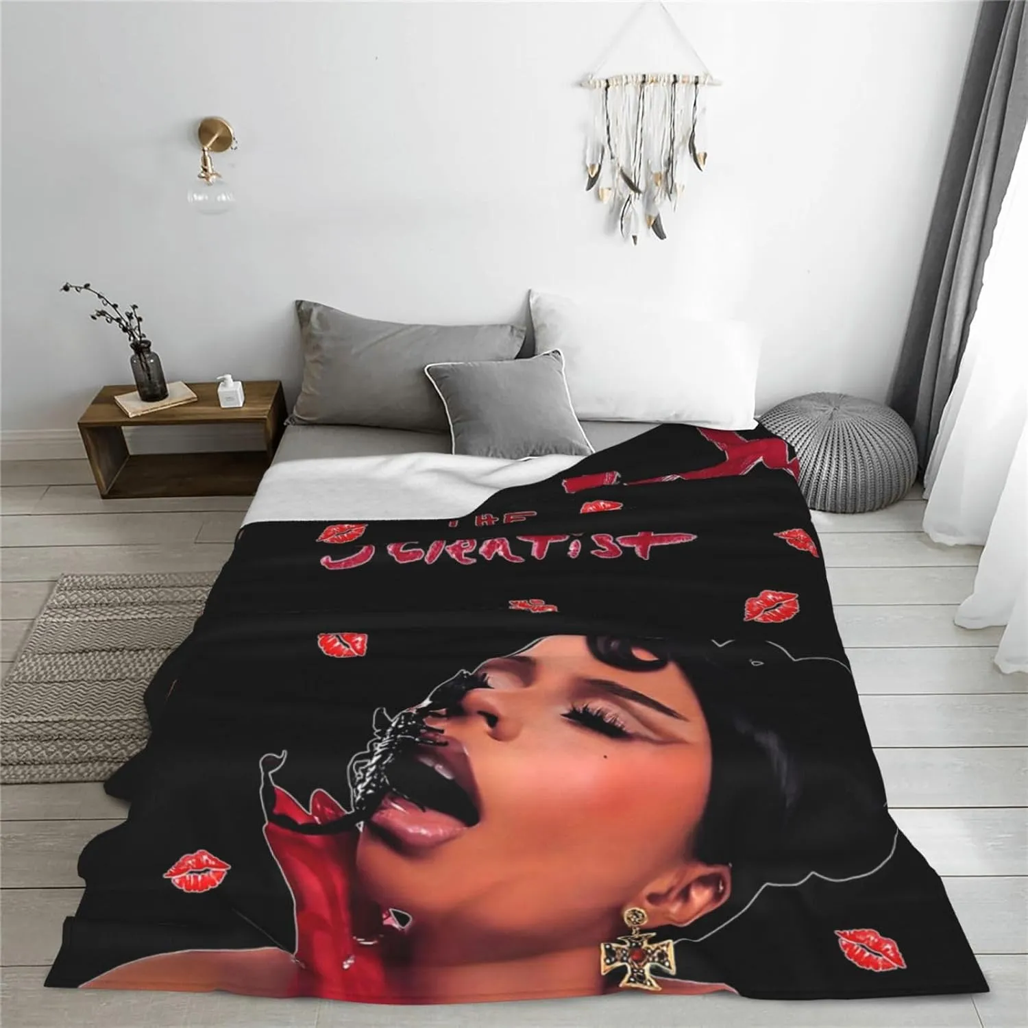 Mariah The Music Scientist Fleece Throw Blanket Flannel Air Conditioning Quilt for Couch Camping Travel 60"x50"