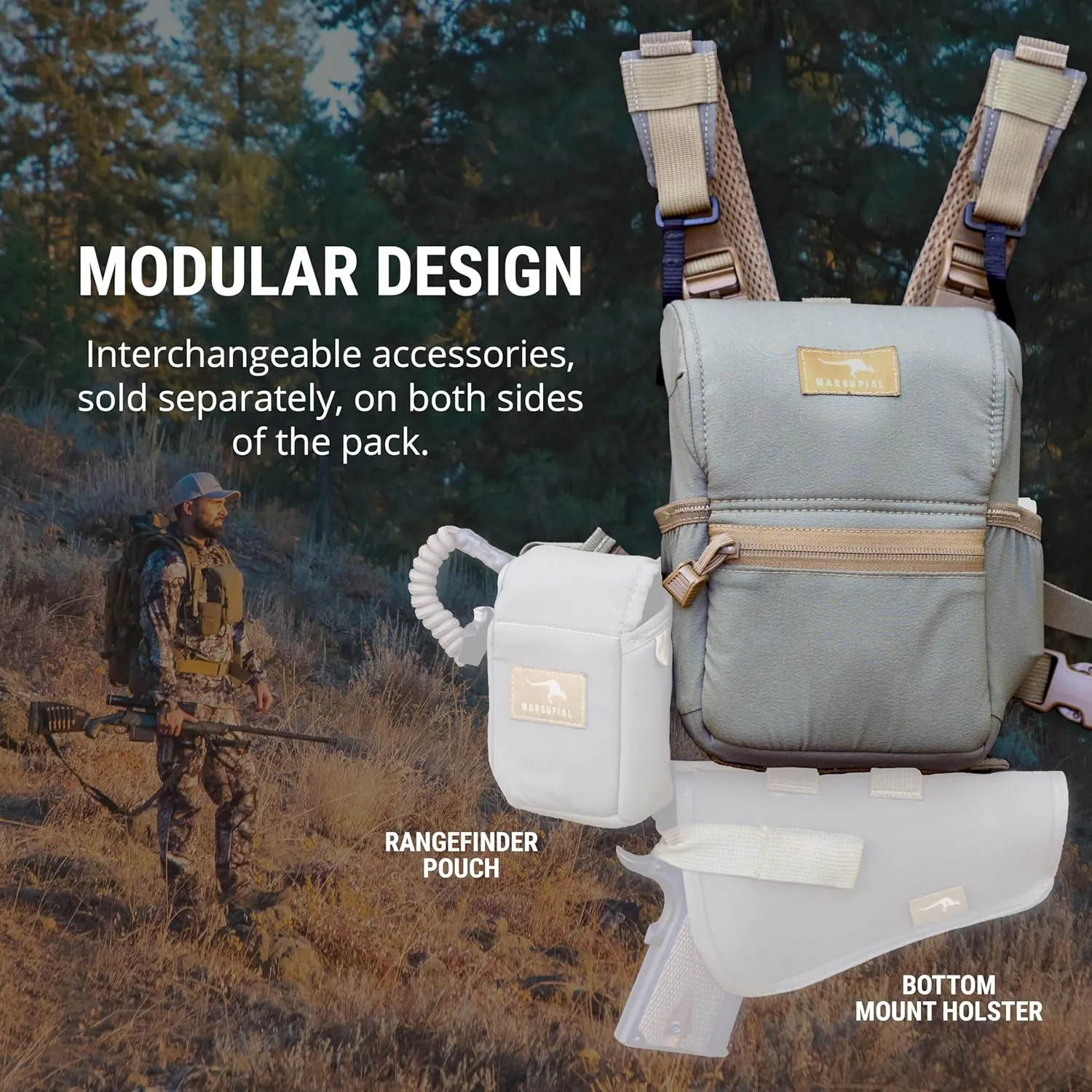 Marsupial Gear Enclosed Binocular Pack, Ranger, Medium