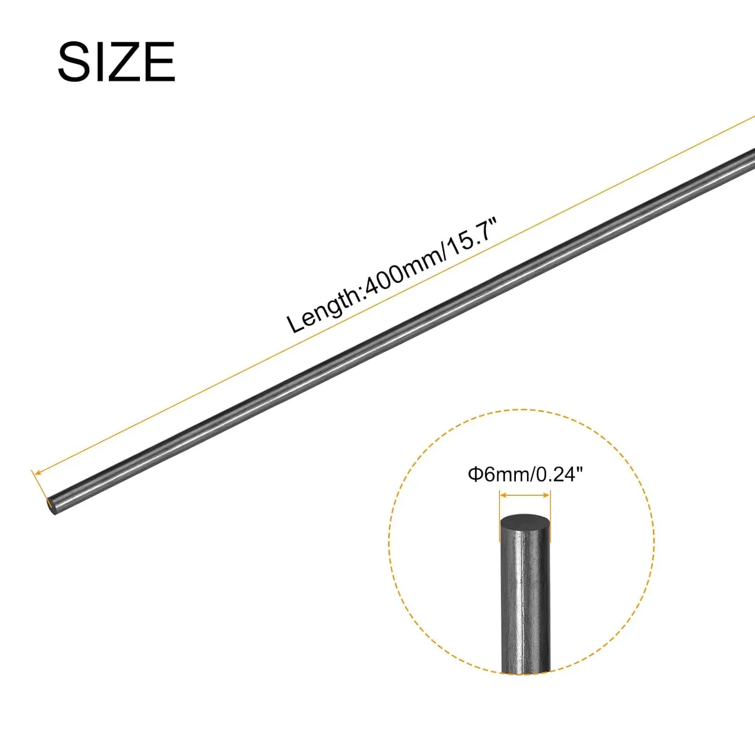 MECCANIXITY 10 Pcs Carbon Fiber Rod, 6mm x 400mm for RC Plane DIY Tool Wing Tube Quadcopter Arm