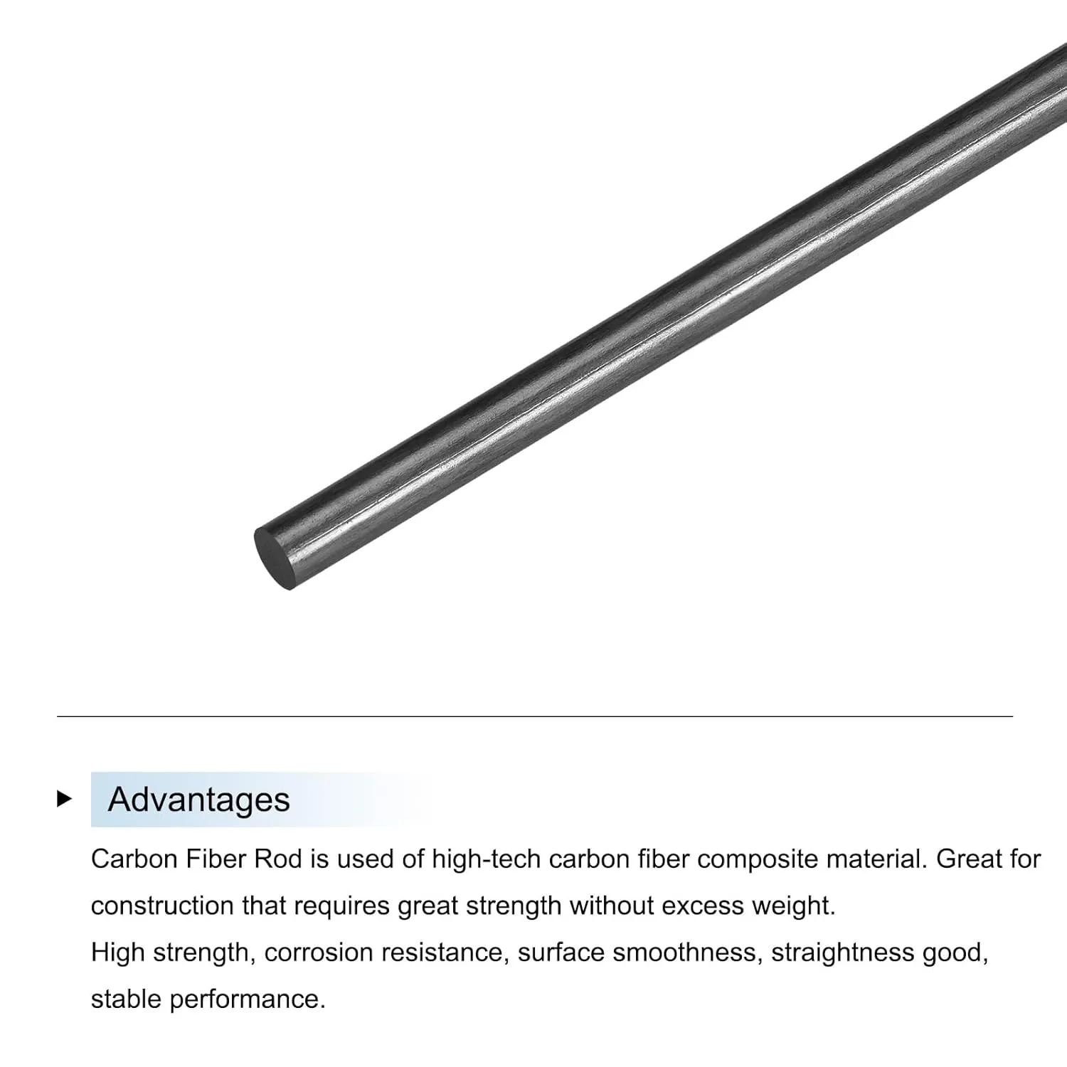 MECCANIXITY 10 Pcs Carbon Fiber Rod, 6mm x 400mm for RC Plane DIY Tool Wing Tube Quadcopter Arm