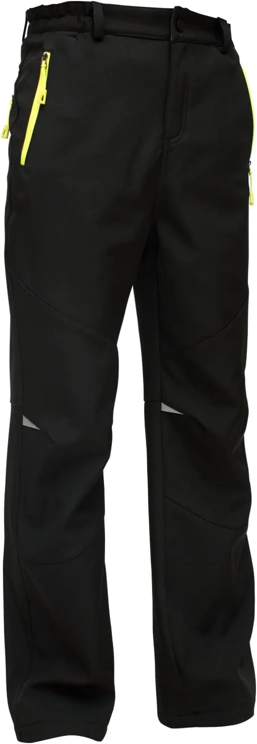 MEILONGER Boys Girls Softshell Hiking Pants Fleece Lined Skiing Snow Pants Kids Outdoor Trousers