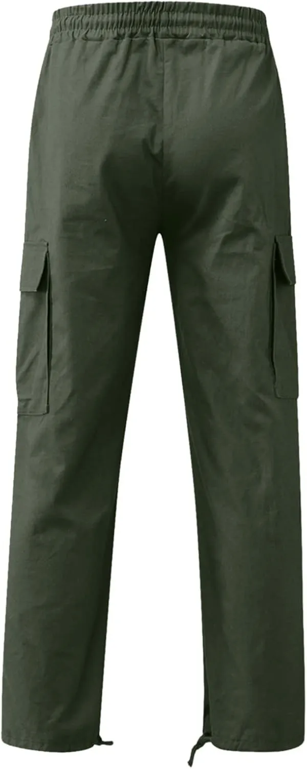 Mens Cargo Pants Fashion Casual Regular Fit Sports Athletic Pants for Men Spring Work Outdoor Stretch Trousers