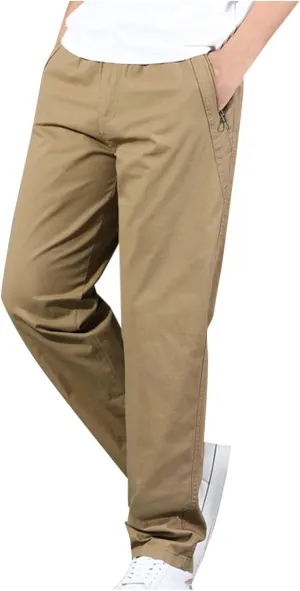 Mens Casual Pants Stretch Elastic Waist Relaxed Fit Pants for Men Work Outdoor Travel Athletic Cargo Pants