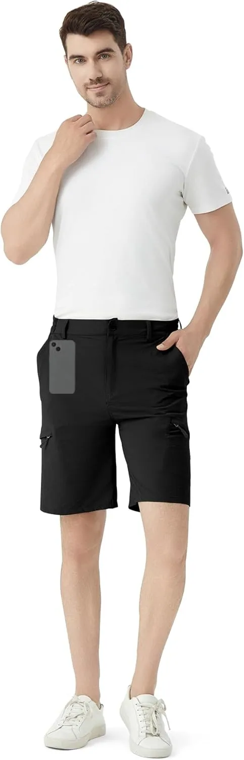 Men's Hiking Cargo Shorts 9" Stretch Quick-Dry Lightweight Outdoor Work Shorts with 6 Pockets for Casual Camping Fishing Golf