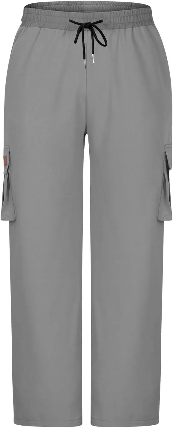 Men's Hiking Cargo Work Pants Quick Dry Drawstring Lightweight Tactical Pants Travel Fishing Camping Outdoor Pants