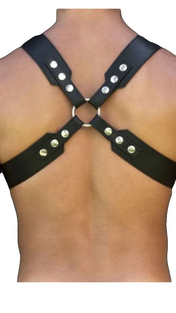 Men’s Leather Chest Harness – Adjustable Straps & Stainless Hardware