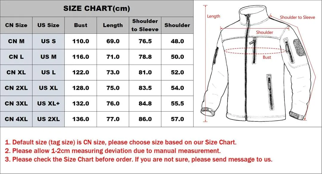 Men's Outdoor Thermal Warm Hiking Camping Jacket Coat Fishing Hunting Traveling Windbreaker Fleece Jacket